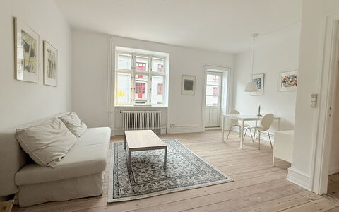 Østerbro - 4 People - 1br - Close To Nordhavn: Living Room