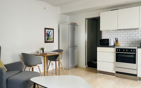 Center - Close To Nyhavn - 2 People: Dining Room, Kitchen, Living Room