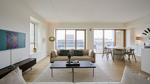 Exclusive- Center - 2br 2 Bath - Nyhavn - Min. 30 Days: Dining Room, Kitchen, Living Room