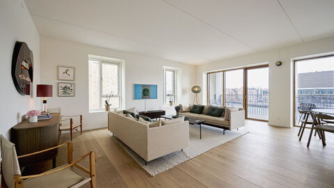 Exclusive- Center - 2br 2 Bath - Nyhavn - Min. 30 Days: Dining Room, Kitchen, Living Room