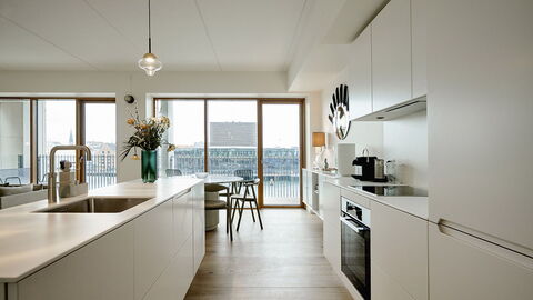 Exclusive- Center - 2br 2 Bath - Nyhavn - Min. 30 Days: Dining Room, Kitchen, Living Room