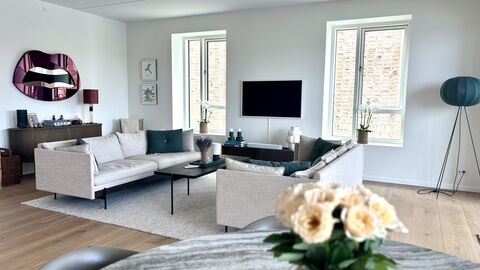 Exclusive- Center - 2br 2 Bath - Nyhavn - Min. 30 Days: Dining Room, Kitchen, Living Room