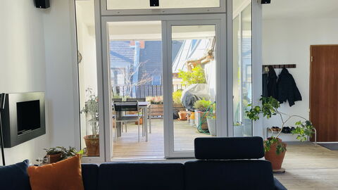 Vester Voldgade - Elegant 1 Bedroom Near Strøget: Balcony / Terrace / Patio, Living Room