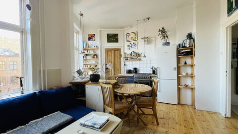 Nørrebro - 2 People - 1 Br - Close To Metro: Dining Room, Living Room