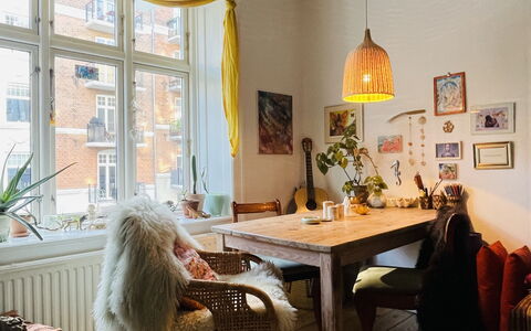 Østerbro - Good Karma - Close Metro 3 People: Dining Room, Living Room