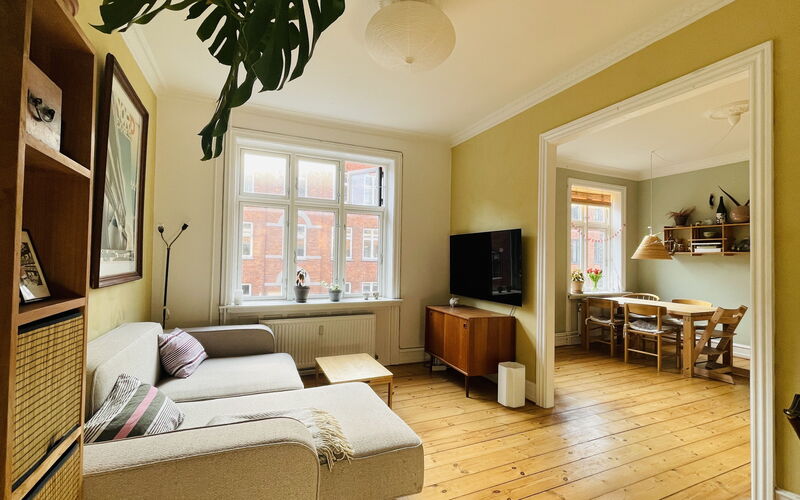 Nørrebro - 2 People - 1 Br - Close To Metro.: Living Room