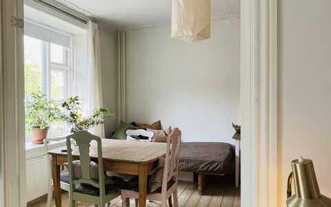 Østerbro - Close To Metro - 3 People: Dining Room, Living Room