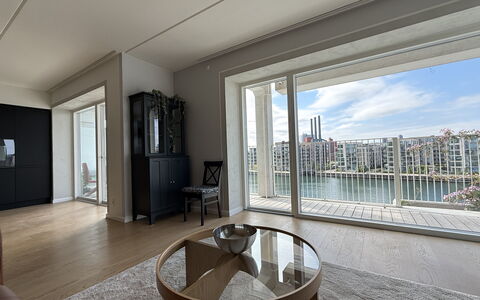 Islands Brygge Waterfront - 6 People - 3 Br - Balc: Living Room