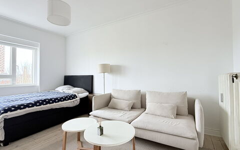 Nørrebro - Studio - 2 People - 2 Balcony: Bedroom, Living Room