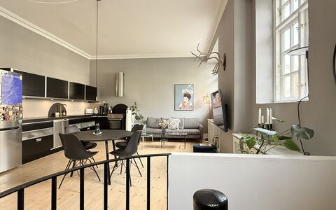Hellerup - 1 Br - 2 People - Close to Train: Dining Room, Kitchen, Living Room