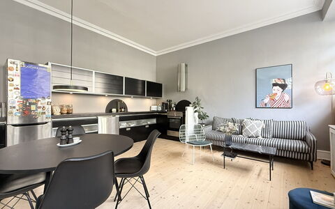 Hellerup - 1 Br - 2 People - Close to Train: Dining Room, Kitchen, Living Room