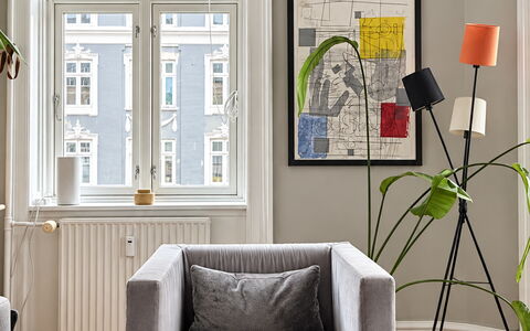 Østerbro - 2 People - 1 Br - Close to Metro: Living Room