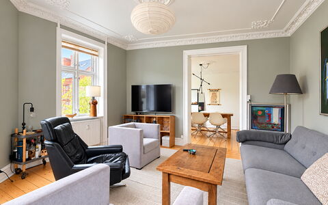 Østerbro - 2 People - 1 Br - Close to Metro: Living Room