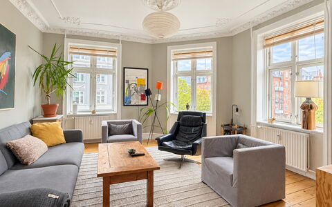 Østerbro - 2 People - 1 Br - Close to Metro: Living Room